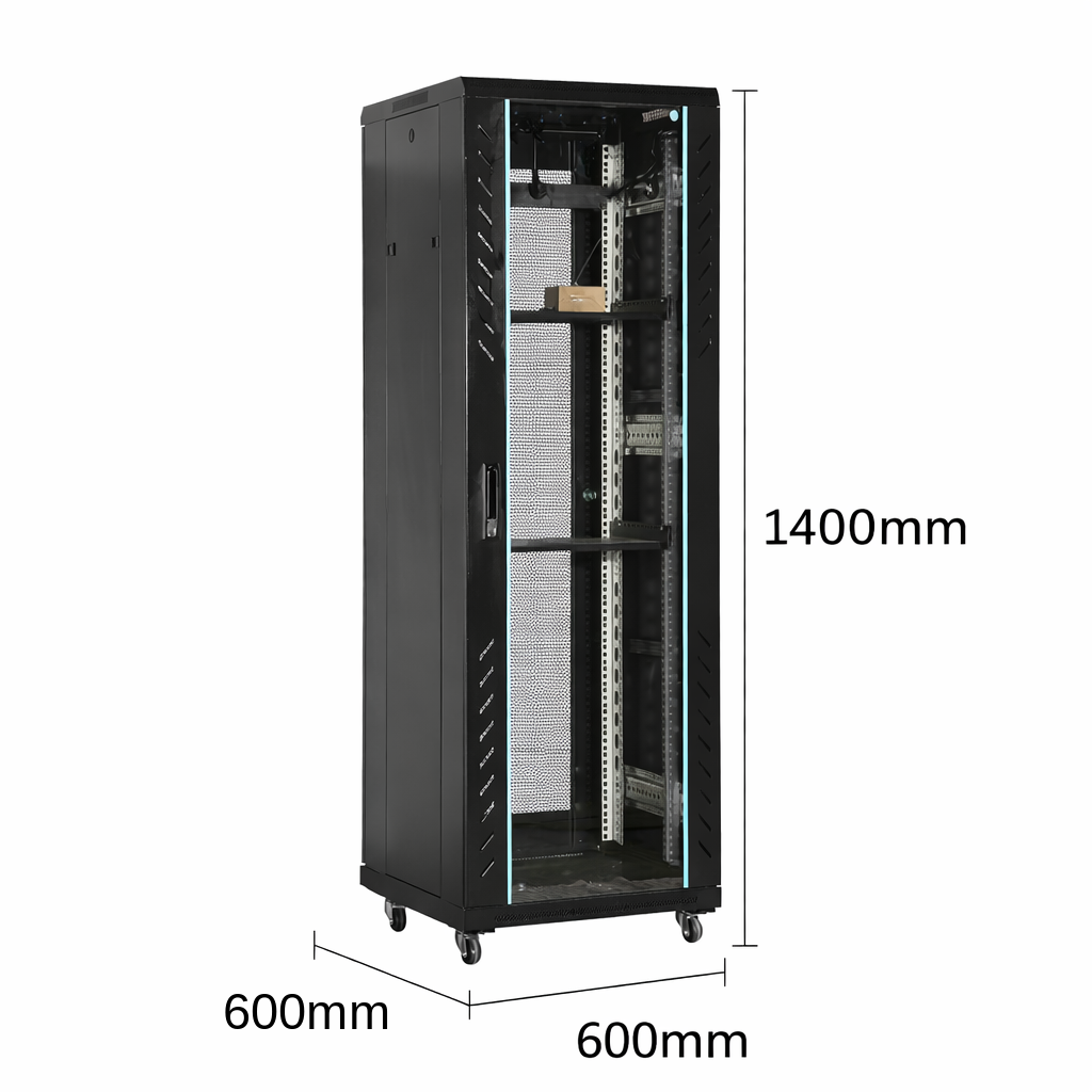 AV RACKS 27U server rack cabinet, 1400 x 600 x 600 mm, front view